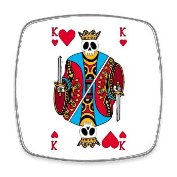 Crâne du roi de coeur - Magnet carré - blanc - Devant