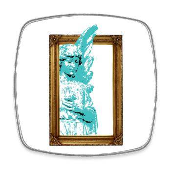 Framed Angel - Square fridge magnet - white - Front