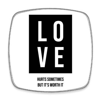Love hurts - Square fridge magnet - white - Front