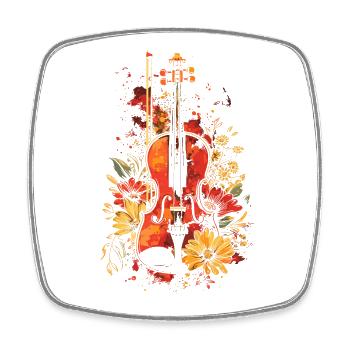 Violin Cartoon - Square fridge magnet - white - Front