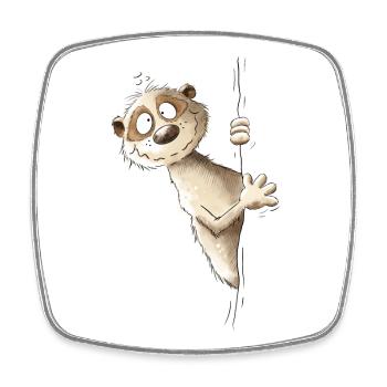 Droll Meerkat I Wild Animals - Square fridge magnet - white - Front