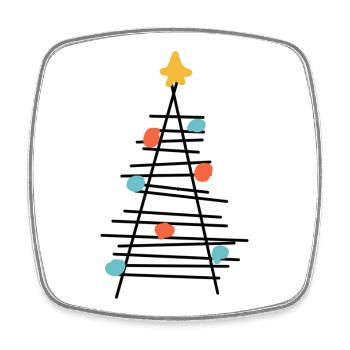 Farbenpunkt Baum Minimalismus - Viereckiger Kühlschrankmagnet - Weiß - Vorne