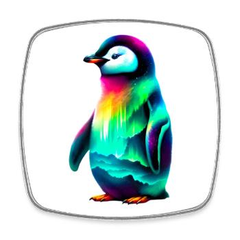 Pinguin - Viereckiger Kühlschrankmagnet - Weiß - Vorne