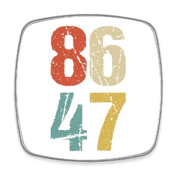 Anti- - 86 47 I - Viereckiger Kühlschrankmagnet - Weiß - Vorne