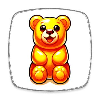 Teddy Bear - Square fridge magnet - white - Front