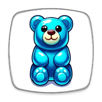 Teddy Bear - Square fridge magnet - white - Front