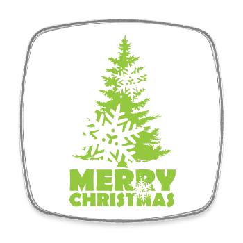 Weihnachten Tanne Weihnachtsbaum Schnee Flocke - Viereckiger Kühlschrankmagnet - Weiß - Vorne