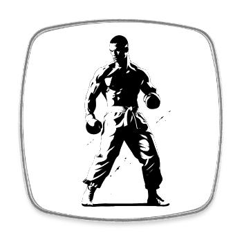 Kickboxer - Viereckiger Kühlschrankmagnet - Weiß - Vorne