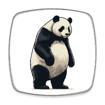 Panda - Magnet carré - blanc - Devant
