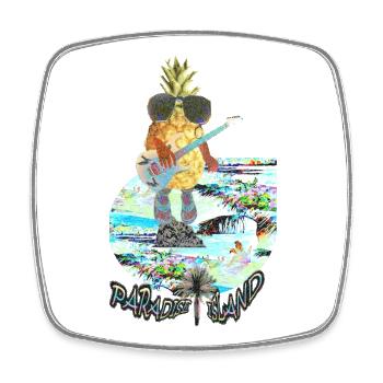 Canary Islands - Hot rhythm on the island of paradise - Square fridge magnet - white - Front