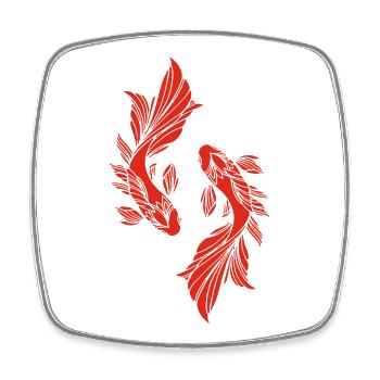 Two goldfish - Square fridge magnet - white - Front
