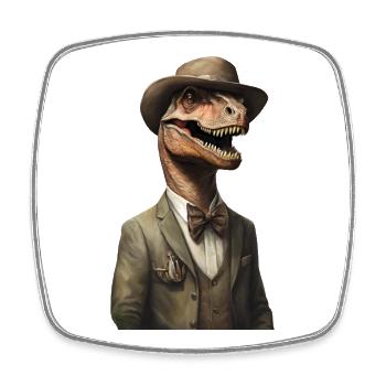 Elegantes Dinosaurier-Porträt - Viereckiger Kühlschrankmagnet - Weiß - Vorne