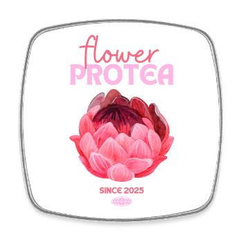 protea protea flower proteas pink flowers - Square fridge magnet - white - Front