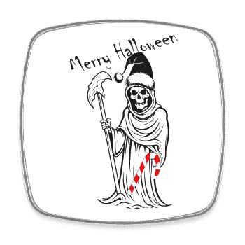 Grim Reaper with Candy Cane Halloween - Square fridge magnet - white - Front
