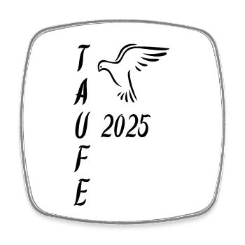 Baptism 2025 Dove Landing Baptism Gift Decoration Ideas - Square fridge magnet - white - Front