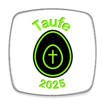 Baptism 2025 Cross in the Egg Hope Resurrection - Square fridge magnet - white - Front