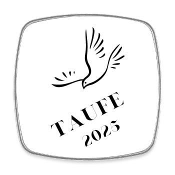 Baptism 2025 Dove Floating Down Baptism Gift 2025 - Square fridge magnet - white - Front