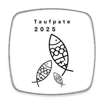 Godfather 2025 3 Pisces Crosses Minimalist - Square fridge magnet - white - Front