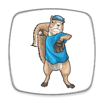 Gant de baseball Squirrel - Magnet carré - blanc - Devant