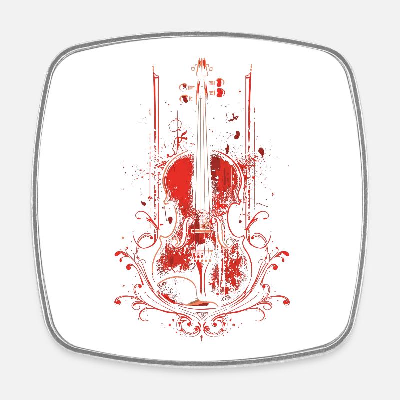 Violine - Viereckiger Kühlschrankmagnet - Weiß