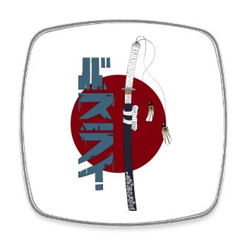 Katana - Viereckiger Kühlschrankmagnet - Weiß - Vorne