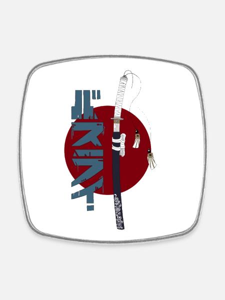 Katana - Viereckiger Kühlschrankmagnet - Weiß
