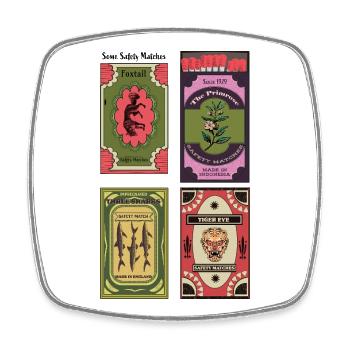 Streicholzschachteln_Collection Print - Square fridge magnet - white - Front