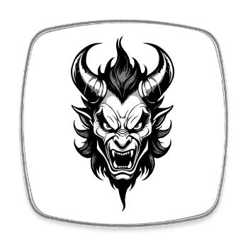 DEVIL MONSTER - Square fridge magnet - white - Front