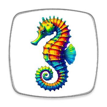 Seahorse - Square fridge magnet - white - Front