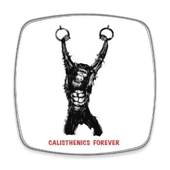 Calisthenics Evolution - Gymnastikringe - Viereckiger Kühlschrankmagnet - Weiß - Vorne