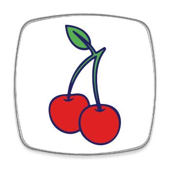 Cherries - Square fridge magnet - white - Front