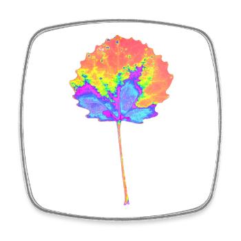 Baum - Rundes Blatt - farbenfrohe Natur - Viereckiger Kühlschrankmagnet - Weiß - Vorne