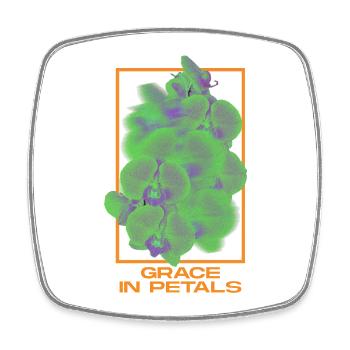 La grâce en pétales - Art floral - Magnet carré - blanc - Devant