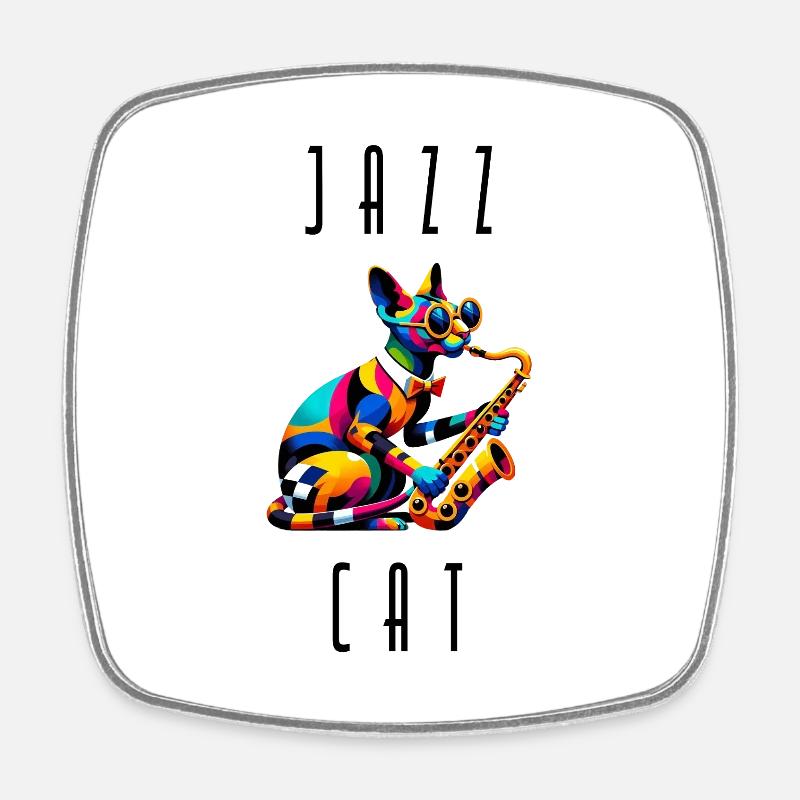Jazz Sfinks Cat - Magnet carré - blanc