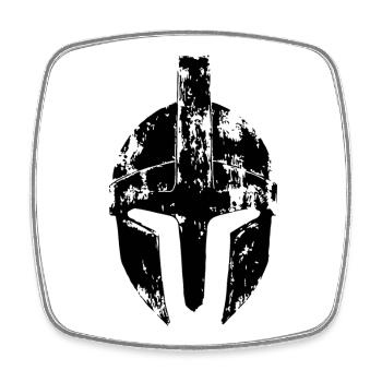 Spartaner Helm Symbol Gladiator - Viereckiger Kühlschrankmagnet - Weiß - Vorne