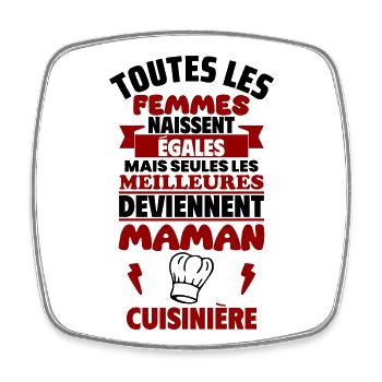 Cadeau Fête des Mères - Maman Cuisinière,cuisine - Magnet carré - blanc - Devant