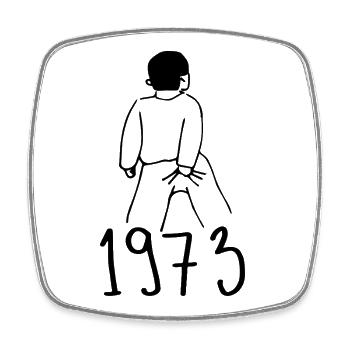 1973 Geburtstag 1973 - Viereckiger Kühlschrankmagnet - Weiß - Vorne