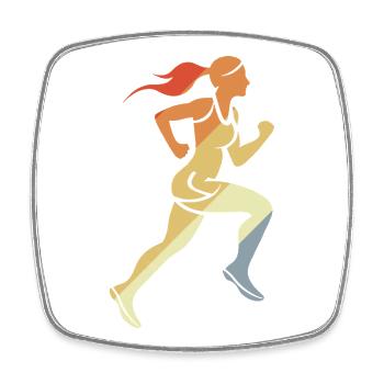 Runner Girl Retro Style - Square fridge magnet - white - Front
