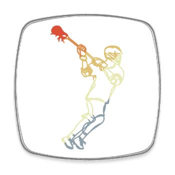Lacrosse Player Retro - Square fridge magnet - white - Front