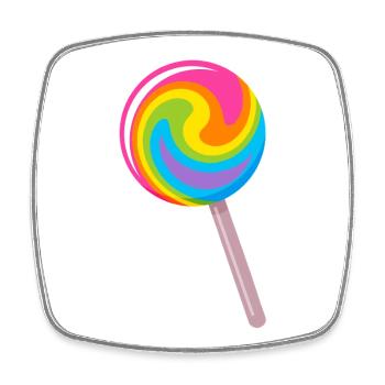 Colourful spiral lollipop in rainbow colours - Square fridge magnet - white - Front