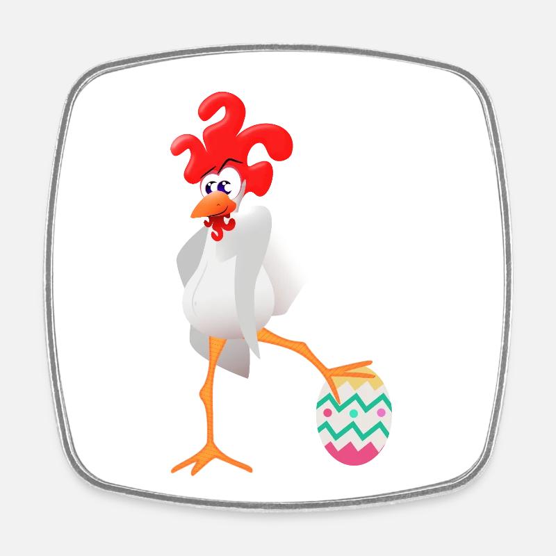 Coq de Pâques - Magnet carré - blanc