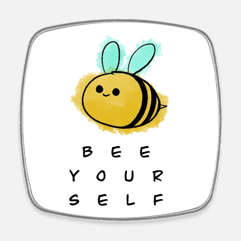 Bee yourself - Viereckiger Kühlschrankmagnet - Weiß