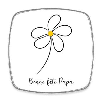 HAPPY FATHER'S DAY. DAD. FATHER'S DAY. FATHER - Square fridge magnet - white - Front