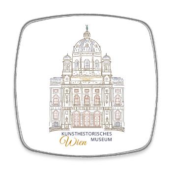 Wien, Kunstmuseum KHM, Handzeichnung Österreich - Viereckiger Kühlschrankmagnet - Weiß - Vorne