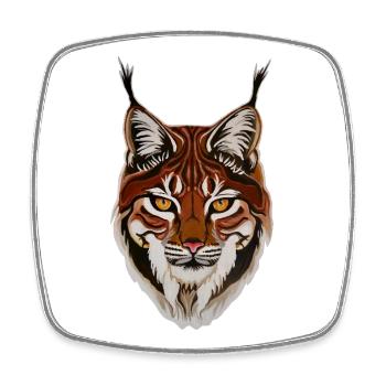 Lynx - Europe's largest big cat - Square fridge magnet - white - Front