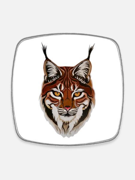 Lynx - Europe's largest big cat - Square fridge magnet - white