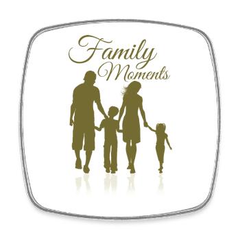 Silhouette Famille En Plein Air - Magnet carré - blanc - Devant