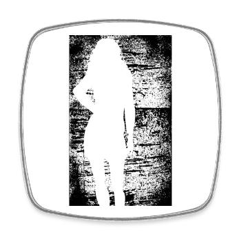 Silhouette woman dirty background - Viereckiger Kühlschrankmagnet - Weiß - Vorne
