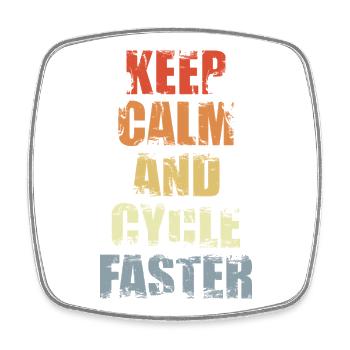 Calm cyclist - Square fridge magnet - white - Front