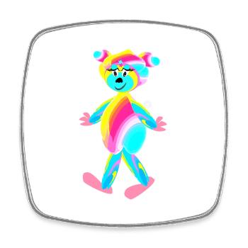 Regenbogenpaul - Tierchen - Kinder - Viereckiger Kühlschrankmagnet - Weiß - Vorne
